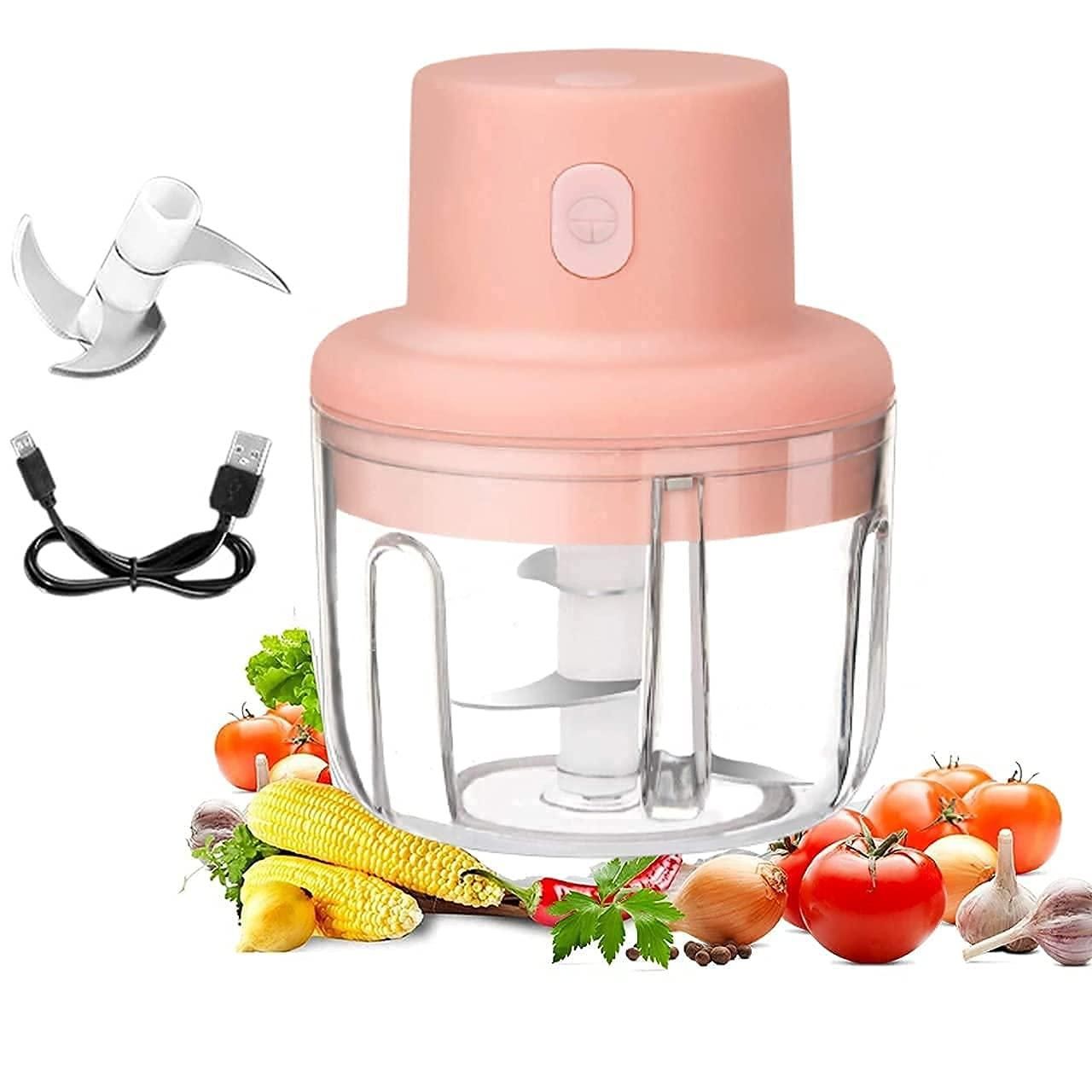 Portable USB Rechargeable Electric Food Chopper – Mini Speedy Cutter for Fruits, Vegetables, Onion & Garlic