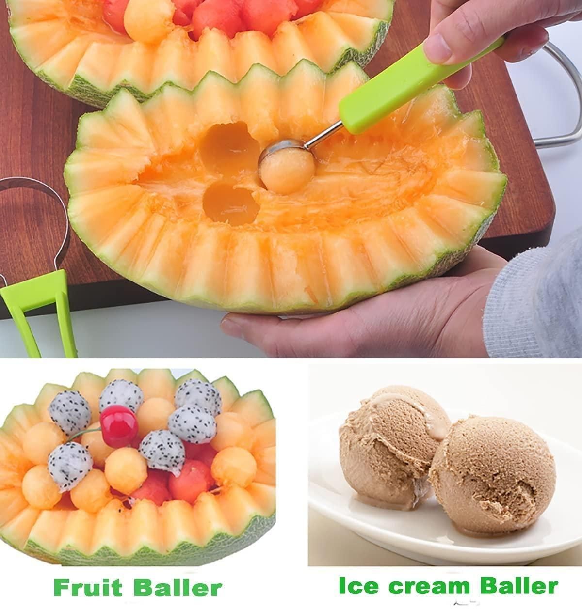 Professional 4-in-1 Watermelon Cutter and Melon Baller Scoop Set