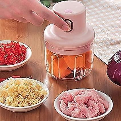 Portable USB Rechargeable Electric Food Chopper – Mini Speedy Cutter for Fruits, Vegetables, Onion & Garlic