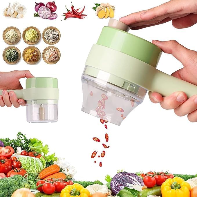 Wireless Handy Electric Vegetable Chopper- 4 in 1 Wireless Handy Electric Vegetable Chopper- 4 in 1