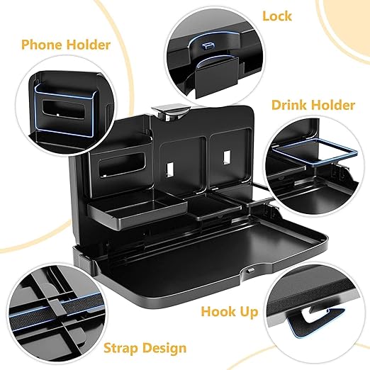 Portable Car Back Seat Cup Table Tray – Convenient & Space-Saving