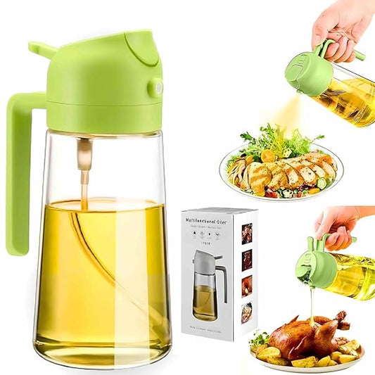 500ml Portable Oil Dispenser – Spray & Pour for Cooking, BBQ, Picnic