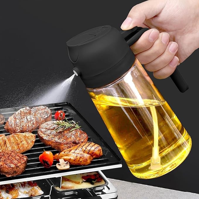 500ml Portable Oil Dispenser – Spray & Pour for Cooking, BBQ, Picnic